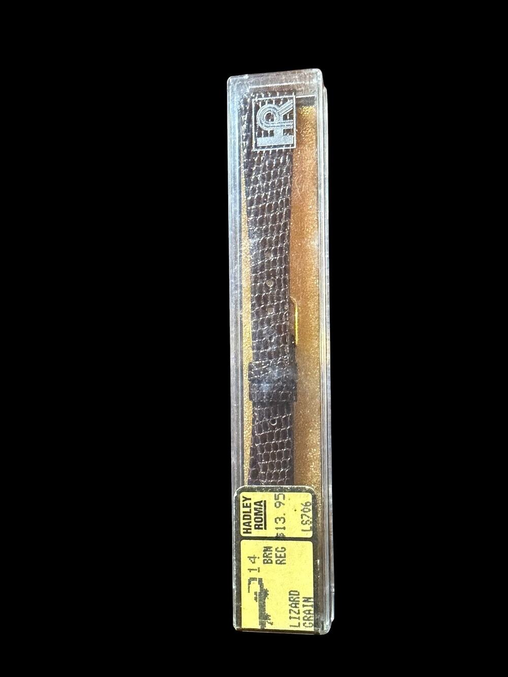 New Hadley Roma 14mm Brown Lizard Grain Leather Watch Band Strap LS706 Vintage